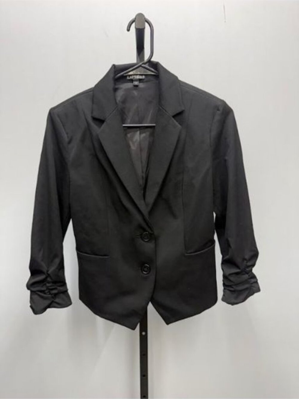 Express Black Ruched Sleeve Blazer